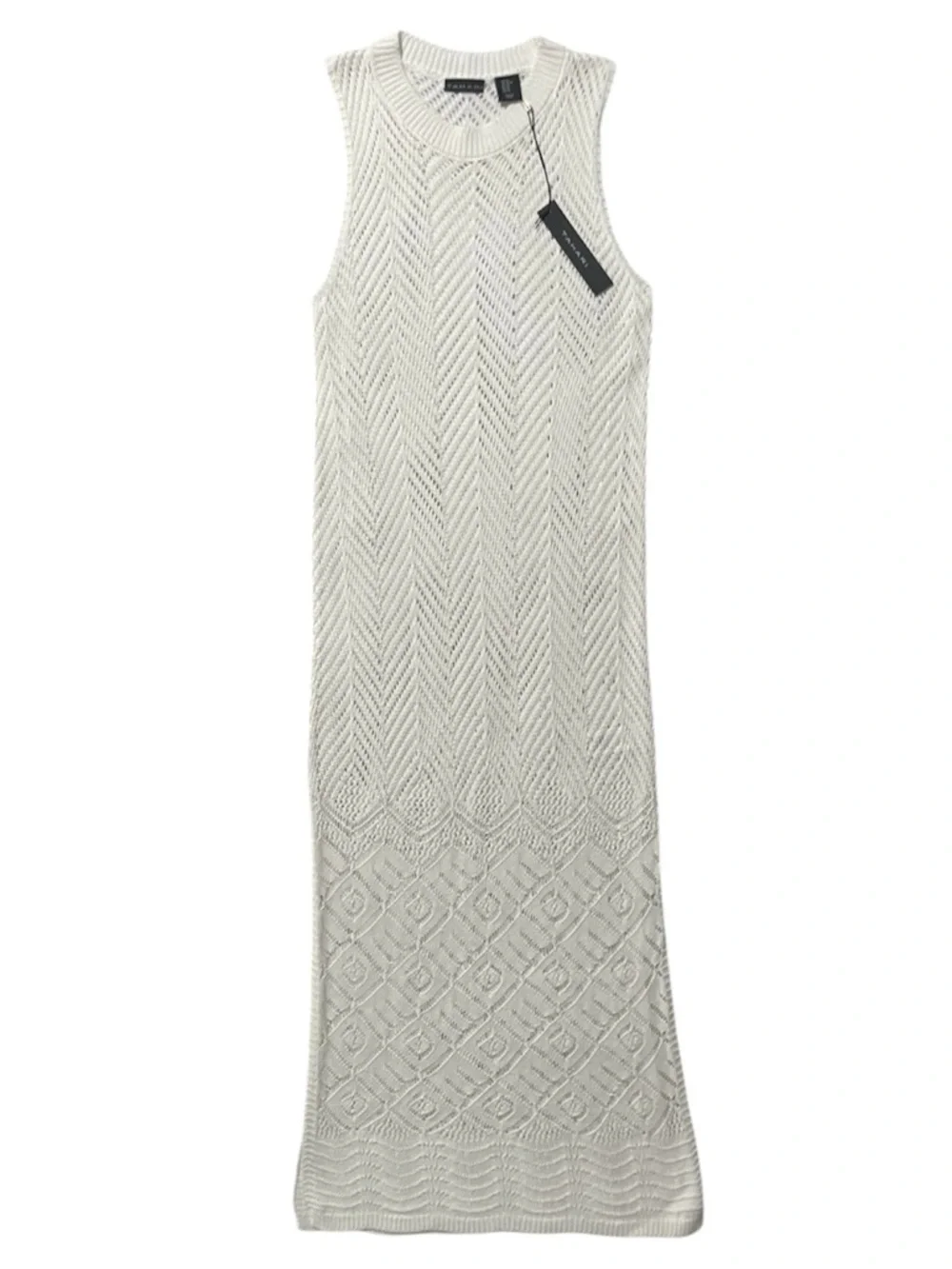 TAHARI White Open Weave Knit Maxi Swim Cover Up XS - Picture 2 of 7